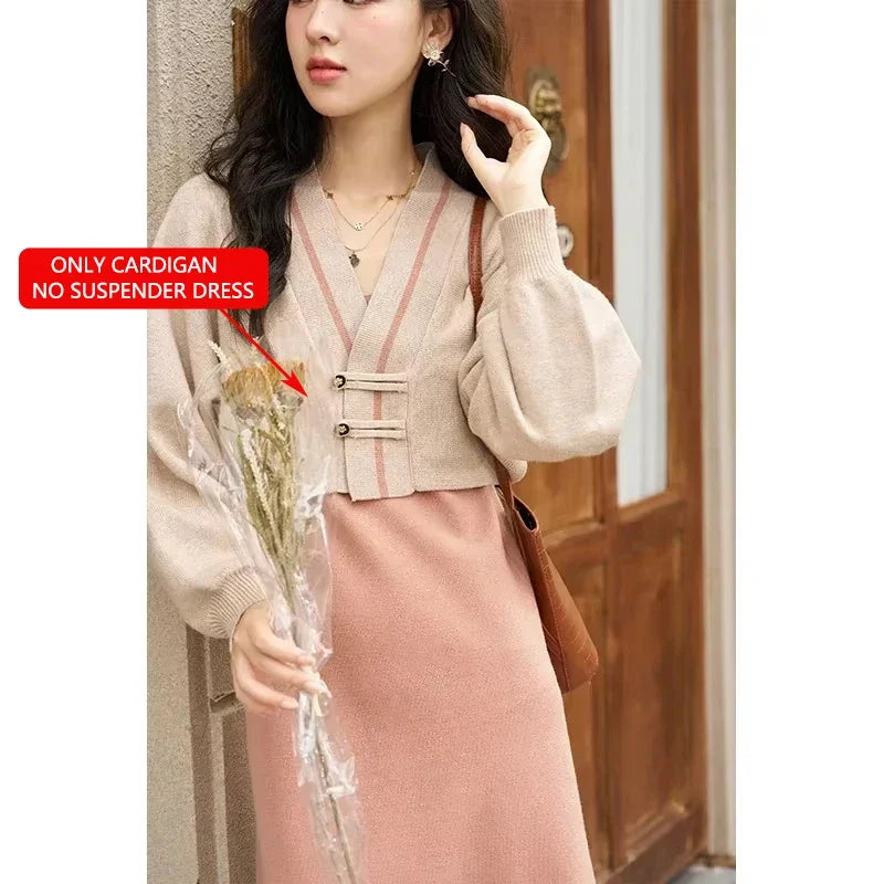 MISHOW Knitted Lantern Sleeve Sweater Dress MXC46L1589