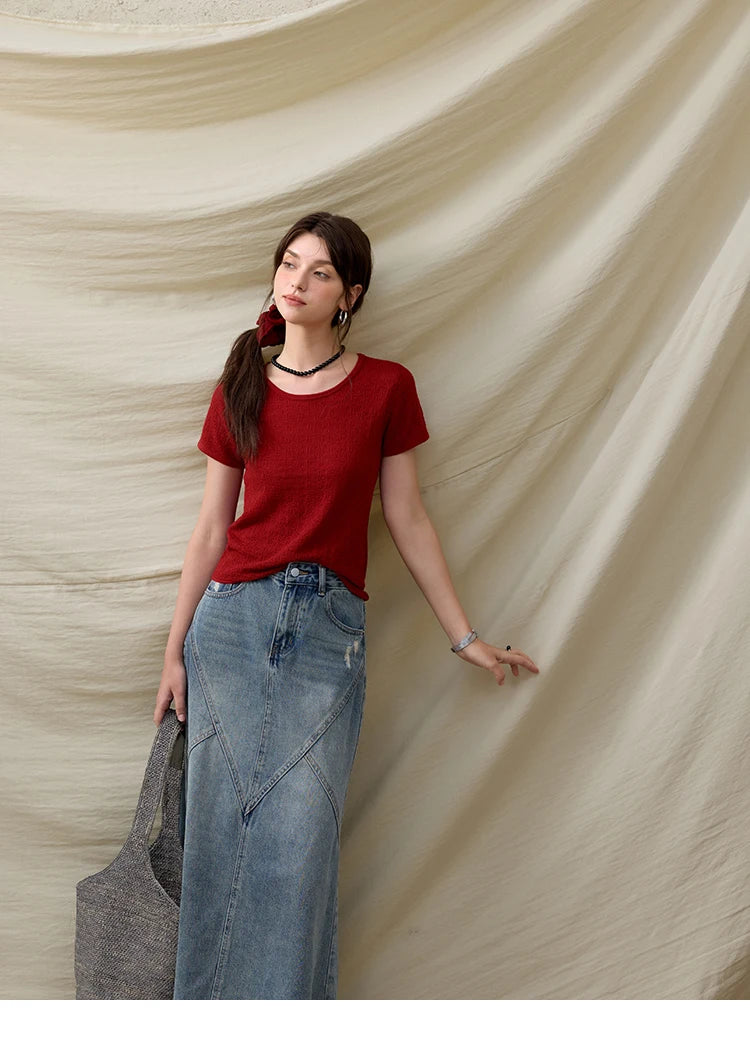 Mishow Solid Slim Knit Office Tee MXE34Z1257