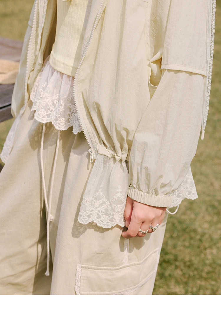 Mishow Hooded Lace Sunscreen Cardigan MXE33W0780
