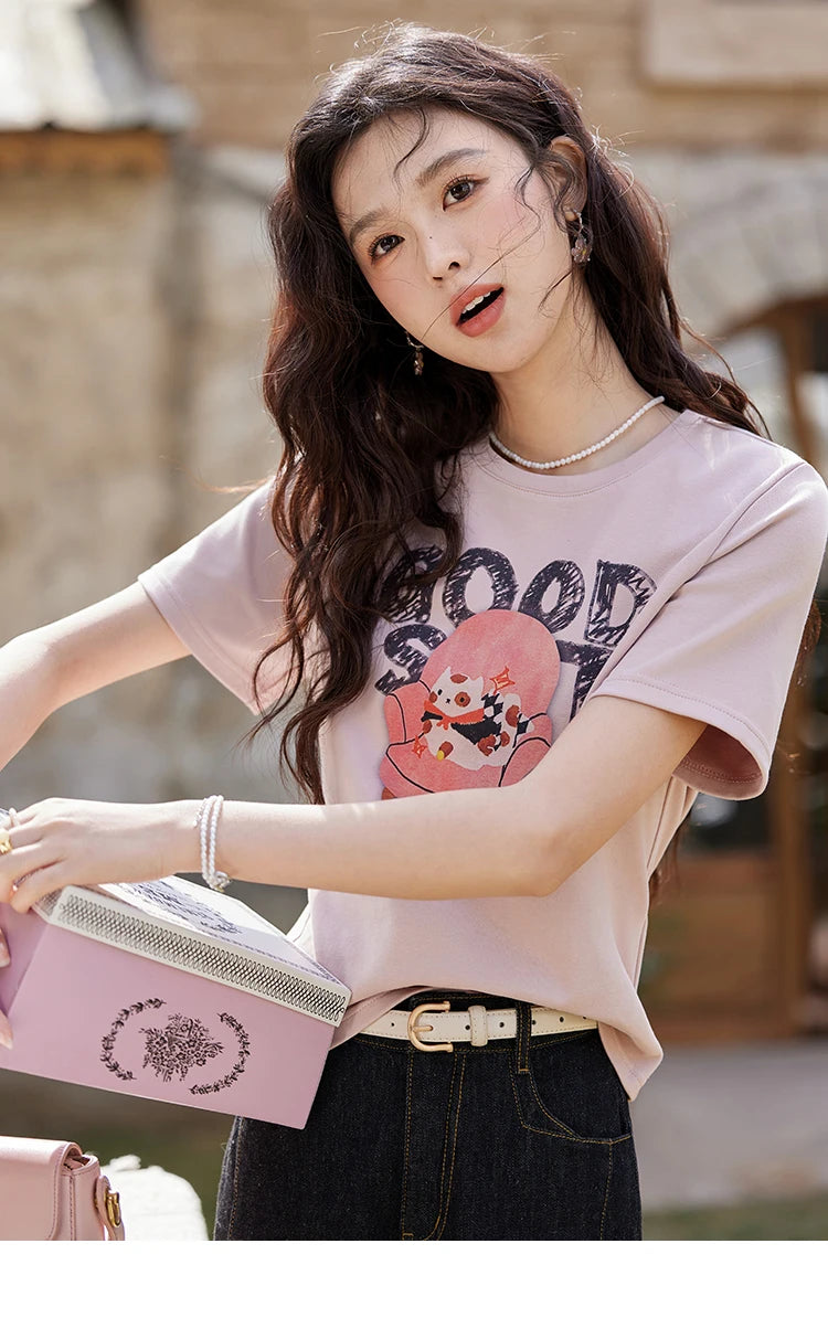 MISHOW Printed Round Neck Soft Cotton Tee MXE13T0461
