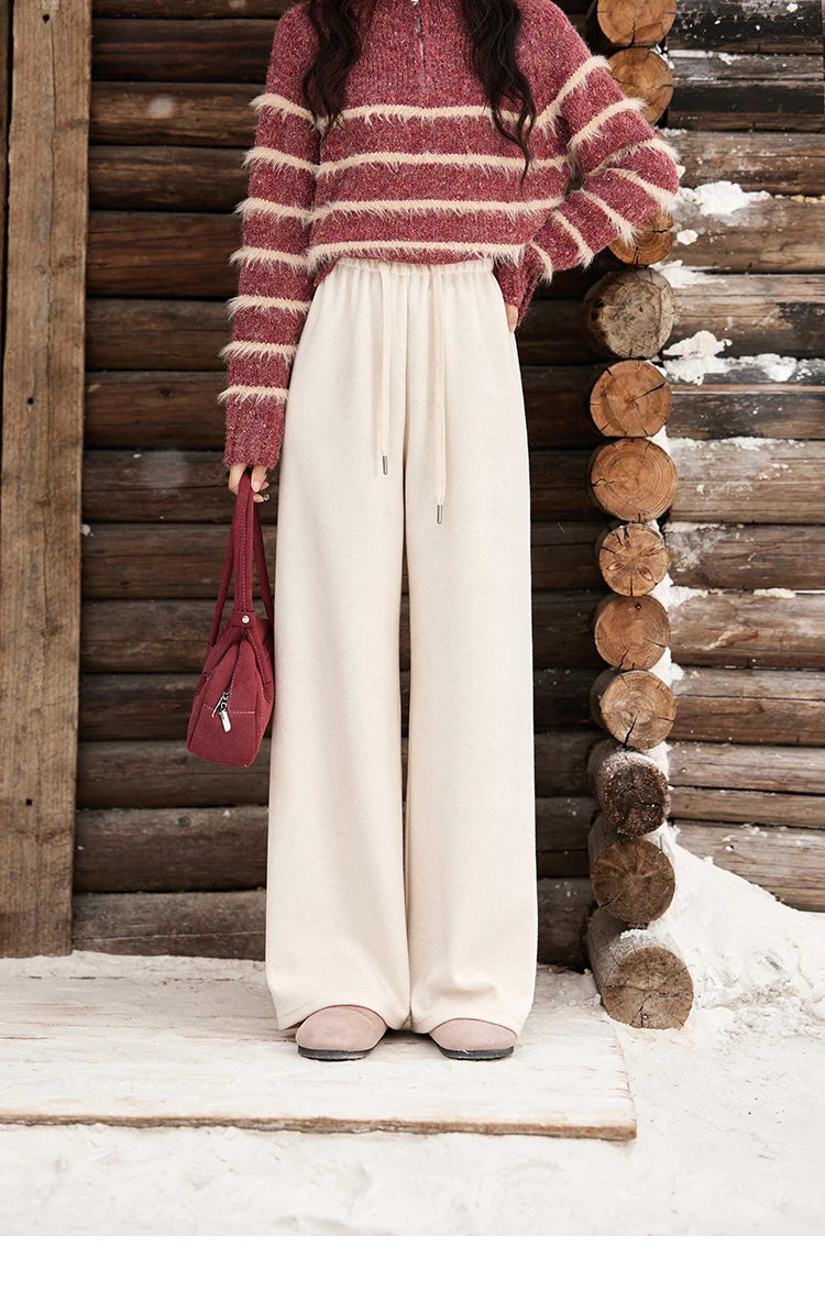 MISHOW High-Waist Wide Leg Pants Drawstring Thin MXD34K0824