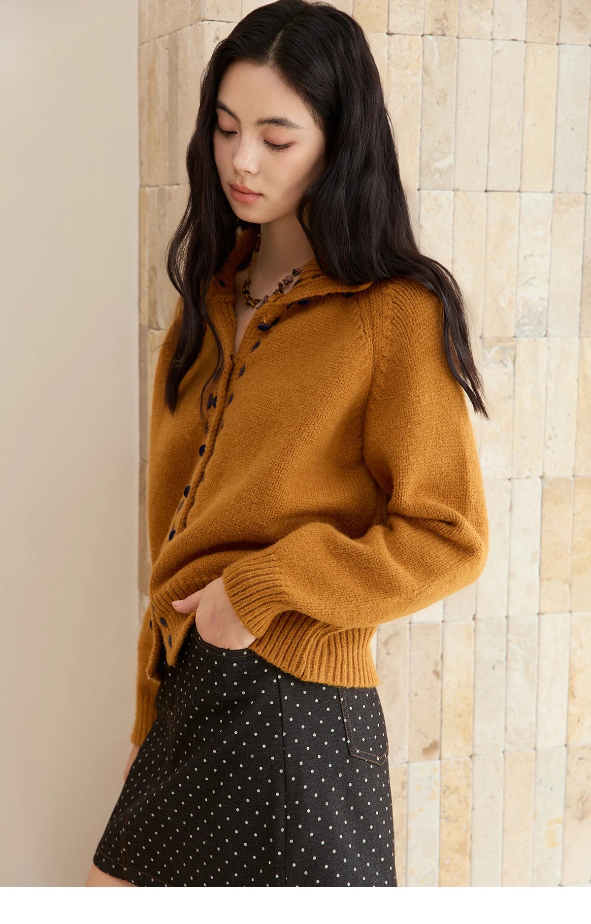 Mishow Retro Turtleneck Single-Breasted Cardigan MXE48Z2617