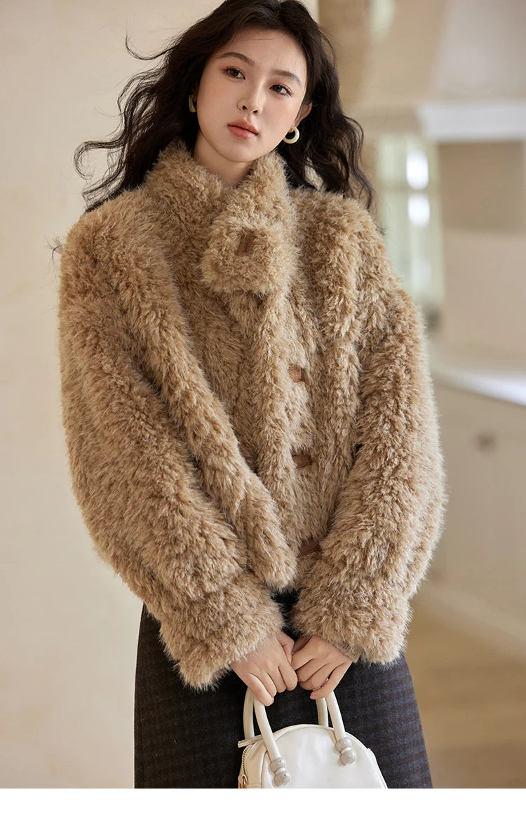 MISHOW Faux Fur Jacket Turn Down Collar Reversible MXD55W0648