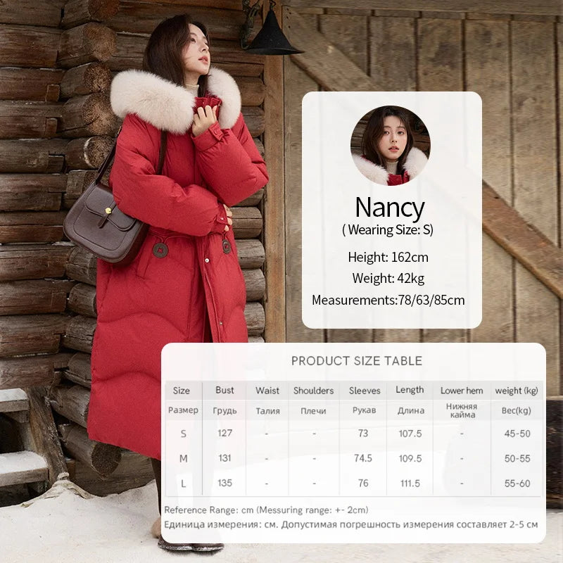 Mishow Fox Fur Collar 90% White Duck Down Jacket MXE51Y0082